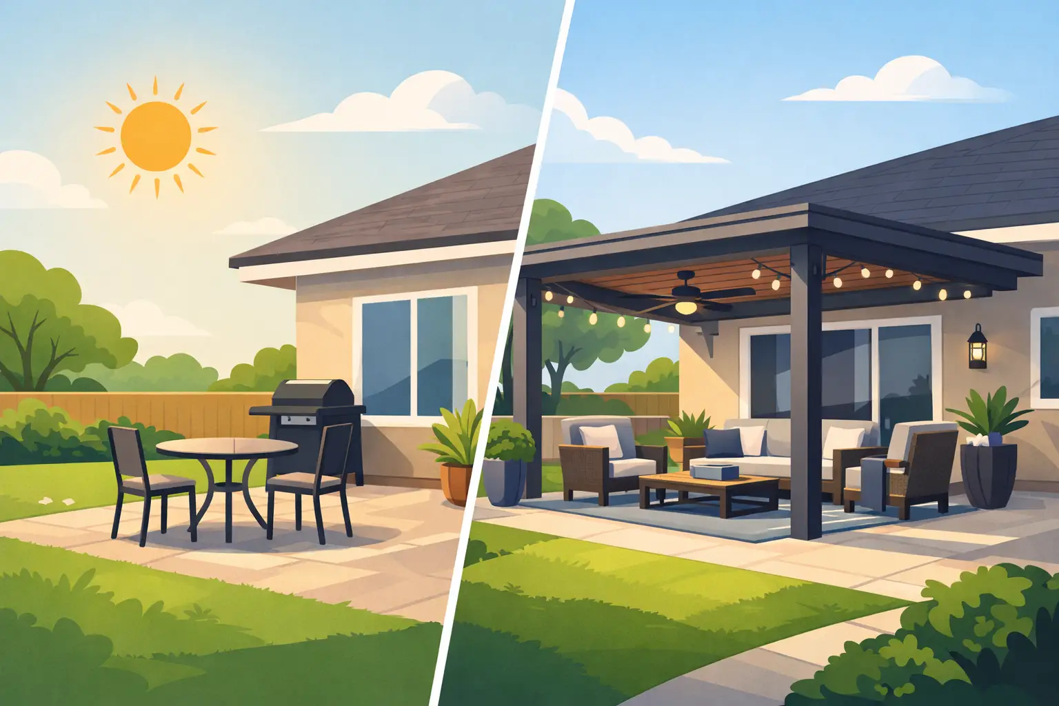 Patio Cover Before and After Transformations